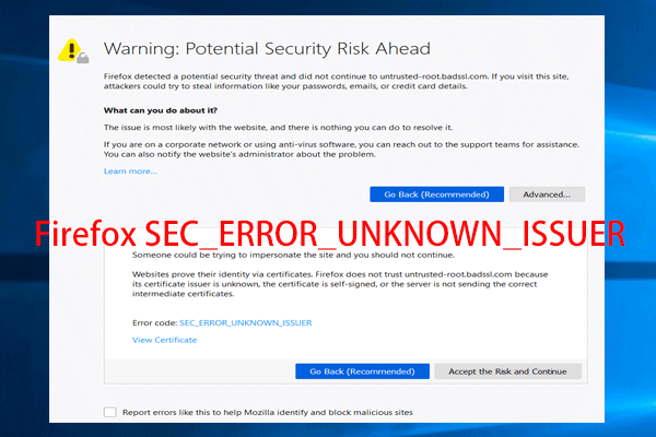 Sec_error_unknown_issuer firefox fix mac